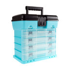 Storage Tool Box-Durable Organizer Utility Box-4 Drawers by Wakeman, Light Blue