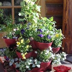Patio / Deck Garden Planter with Flower Arrangement - Indoor Pots And Planters