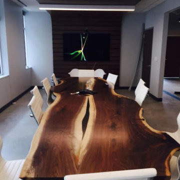 BLACK WALNUT LIVE EDGE TABLE - CONFERENCE TABLE - OFFICE FURNITURE