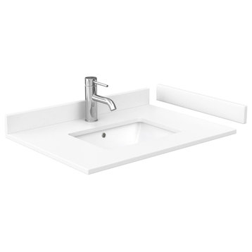 Wyndham Collection WCFVCA130STOPUNS 30" Single Vanity Top - White Cultured