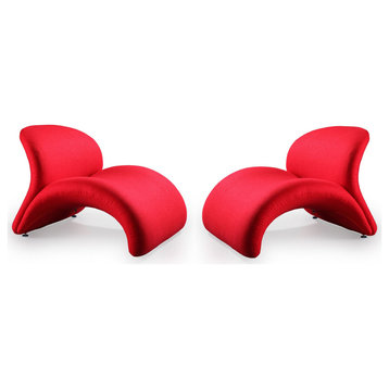 Rosebud Accent Chair, Red, Set of 2