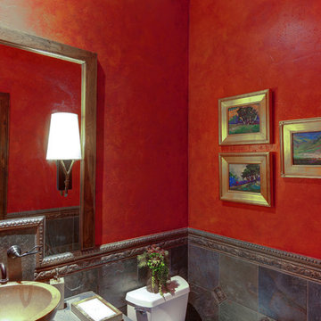 Metallic, Venetian Plaster, Wallpaper & Custom Farmhouse Cabinet Painting