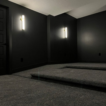 Black and Gold Basement Remodel