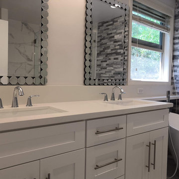 White Bathroom Remodel Sherman oaks ca