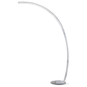 Launch Dimmable LED Linear Arch Floor Lamp, Chrome