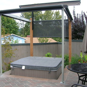 Hot tub cover and privacy screens