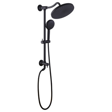 Shower System with 5 Settings Handheld Shower Head ( Not Included Rough Valves), Matte Black