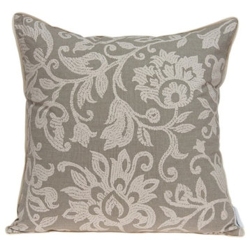 Parkland Collection Amila Transitional Tan Pillow Cover With Poly Insert