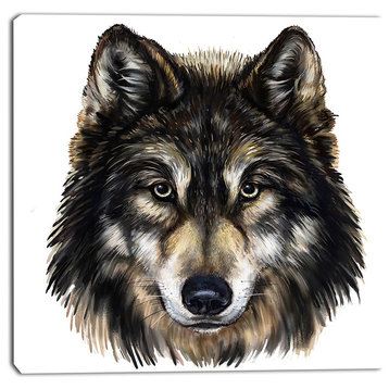 "Wolf Head" Animal Canvas Print, 30"x30"