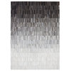 Modern Leather Rug, Patch of Grays Fade Rug by  Linie Design, 5'7"X7'9"