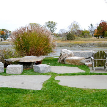 Cobblestone Driveway & Natural Outdoor Living Space