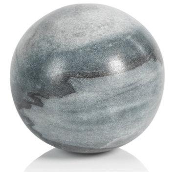Monza 3" Gray Marble Fill Decorative Balls, Set of 4