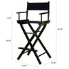 30" Director's Chair With Black Frame, Navy Blue Canvas