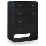 Meridian Furniture - Parker Ash Veneer Chest, Black - If elegant simplicity is on your checklist, then this Parker black ash veneer chest hits the mark from all angles. A sophisticated black finish gives this chest modern flair and refinement while its simple lines ensure a minimalist presentation in your bedroom sanctuary. Four drawers are amply sized for holding undergarments, tees, and unmentionables out of sight and within easy reach. Rich ash veneer adds durability and lasting beauty to the chest's design, whether purchased as a standalone piece or alongside other pieces in the Parker collection.