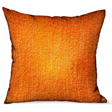 Bittersweet Ember Orange Solid Luxury Outdoor/Indoor Throw Pillow 18"x18"