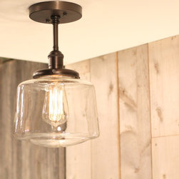 Pendant Lighting with Clear Glass Drum Shade - Products