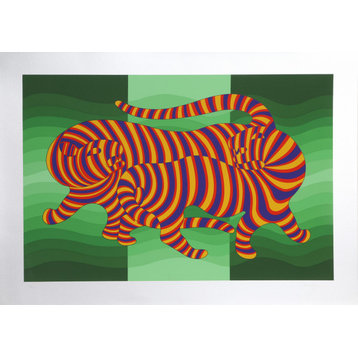 Two Tigers on Green- Victor Vasarely