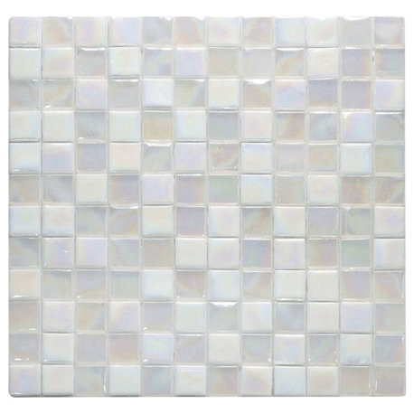 Mosaic Glass Tile Squares For Swimming Pool, Wet Areas & More, Snow White