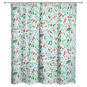 Midcentury Modern Holiday Pattern 71x74 Shower Curtain