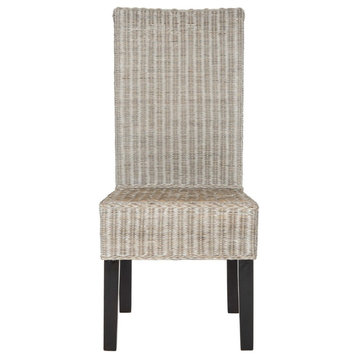 Sergio 18" Wicker Dining Chair set of 2 Antique Grey
