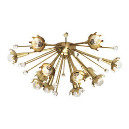 Jonathan Adler Sputnick Brass Flush Mount - Bar Carts