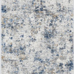 Tayse - Ramiro Contemporary Abstract Indigo & Gray Runner Rug, 2'x7' - Appreciate this contemporary abstract shag area rug as a work of art. The distressed finish and subtle color variations create a stunning pattern that will harmonize with many styles such as Modern Farmhouse, Mid-century Modern, and Industrial. The plush shag pile is super soft and cozy.  Cotton backing offers durability and the fibers are naturally stain resistant to keep it looking fresh for many years to come. Vacuum on highest pile setting to remove debris, taking care not to catch the edges or fringe in the beater bar. Spot clean when necessary with mild detergent and water.
