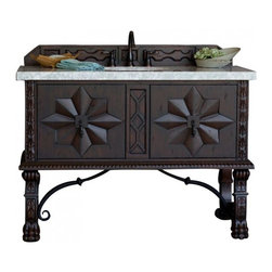 48 inch Single Bathroom Vanity Cabinet Antique Walnut Finish - Bathroom Vanities And Sink Consoles