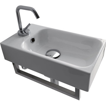 Cento 3537 Wall Hung or Counter Top Ceramic Sink 17.7" x 9.8"