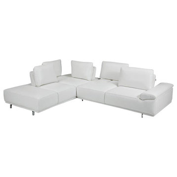 Roxanne Sectional, White, Left Facing