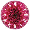 Dark Pink Abstract Flower Petals Floral Large Metal Wall Clock, 36x36