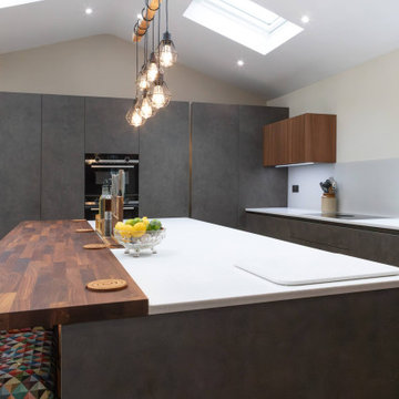 Walnut Handleless Kitchen in Leeds