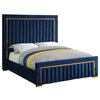 Dolce Velvet Upholstered Bed, Navy, King