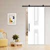 Flush barn door with different hardware CNC engraving designs and colors options, 30"x81" Inches