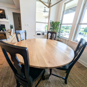 Custom White Oak Round Dining Table Top with Natural Clear Finish
