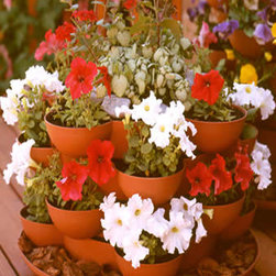 Terracotta Garden Planter - Stackable with Casters - Indoor Pots And Planters