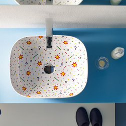 Olea rectangular washbasin with Flash&acute;s pattern by Bathco by David Delf&iacute;n - Bathroom Sinks