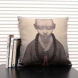 Pillows! Pillows! EVERYWHERE! Peaceful Monk Pillow - Decorative Pillows
