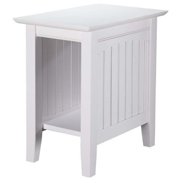 Pemberly Row Transitional Solid Wood Chair Side Table in White