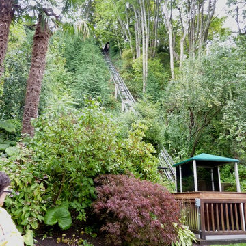 Tram access to house from top of steep lot