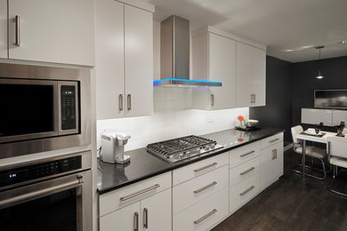 Example of a minimalist kitchen design in Chicago
