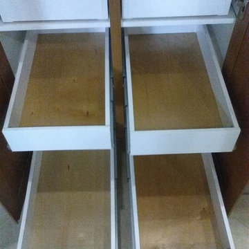 Existing cabinet and vanity pull out shelving