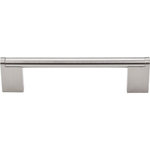 Top Knobs - Princetonian Bar Pull 5 1/16" (c-c) - Brushed Satin Nickel - Length - 5 13/16", Width - 3/8", Projection - 1 1/2", Center to Center - 5 1/16", Base Diameter - W 3/8" x L 7/8"