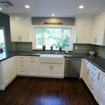 84 - Trabuco Canyon - Transitional Style White Kitchen Cabinets Remodel