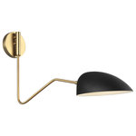 Visual Comfort Studio Collection - Jane Task Sconce, Midnight Black - Jane one light swing arm lamp in midnight black offers shadow-free lighting in your powder room, spa, or master bath room. The retro-inspired Jane collection features a luxe two-tone finish of Burnished Brass with Midnight Black or Matte White accents. Adjustable shades on Jane chandeliers enable illumination that perfectly suits your space. Elongated arms and soft curves add dimension and drama to each fixture.