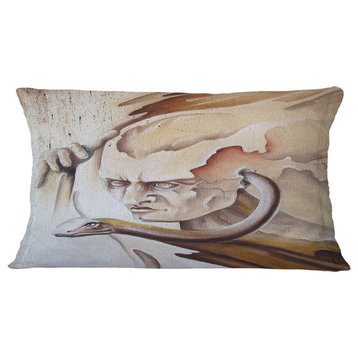 Voice Inside Abstract Throw Pillow, 12"x20"