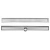 36" Linear Drain, Removable Square Grate, Brushed Stainless Steel