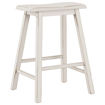 Hillsdale Moreno Wood Backless Counter Height Stool with Saddle Style Seat