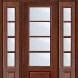 Prehung Patio Sidelites-Transom Door 96 Fiberglass 3/4 Lite 4 Lite - Patio Doors