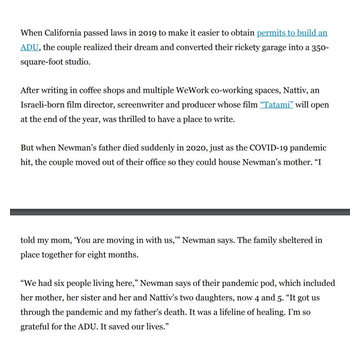 Los Angeles Times: ADU Feature Publication