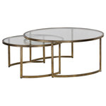 Uttermost - Uttermost Rhea 42 x 42" Nested Coffee Tables S-2 - Designed To Nest As An Oversized Coffee Table With The Ability To Completely Separate. Crafted From Hand Forged Iron And Finished In A Moderately Antiqued Gold Leaf. Sizes: Sm-31x16, Lg-42x18Uttermost's Tables Combines Premium Quality Materials With Unique High-style Design.With The Advanced Product Engineering And Packaging Reinforcement, Uttermost Maintains Some Of The Lowest Damage Rates In The Industry. Each Product Is Designed, Manufactured And Packaged With Shipping In Mind.
